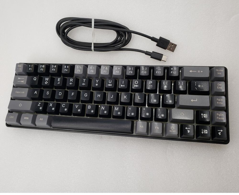 K68 68-Key Wired Gaming Keyboard Mechanical Feel Membrane Compact